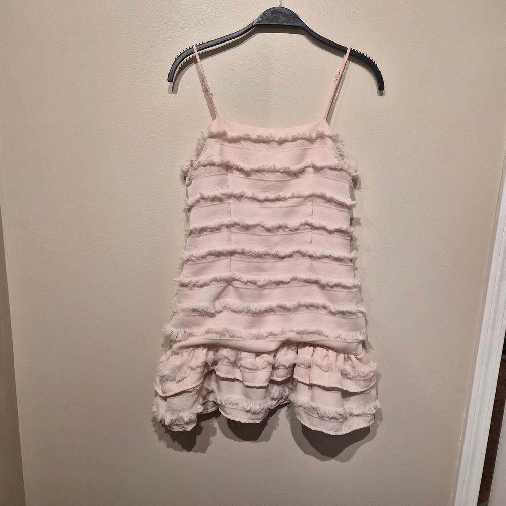 Princess Polly Light Pink Molina Mini Dress Size US 4 Ruffle Adjustable Straps